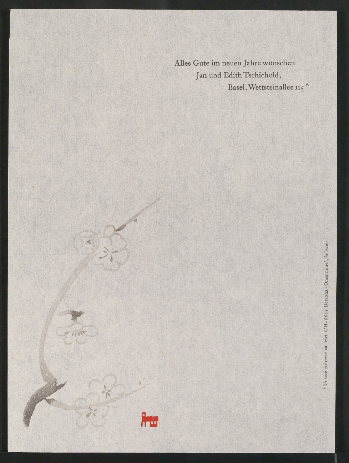 Neujahrswunsch [1967?] mit asiatischem Motiv — Blatt 1