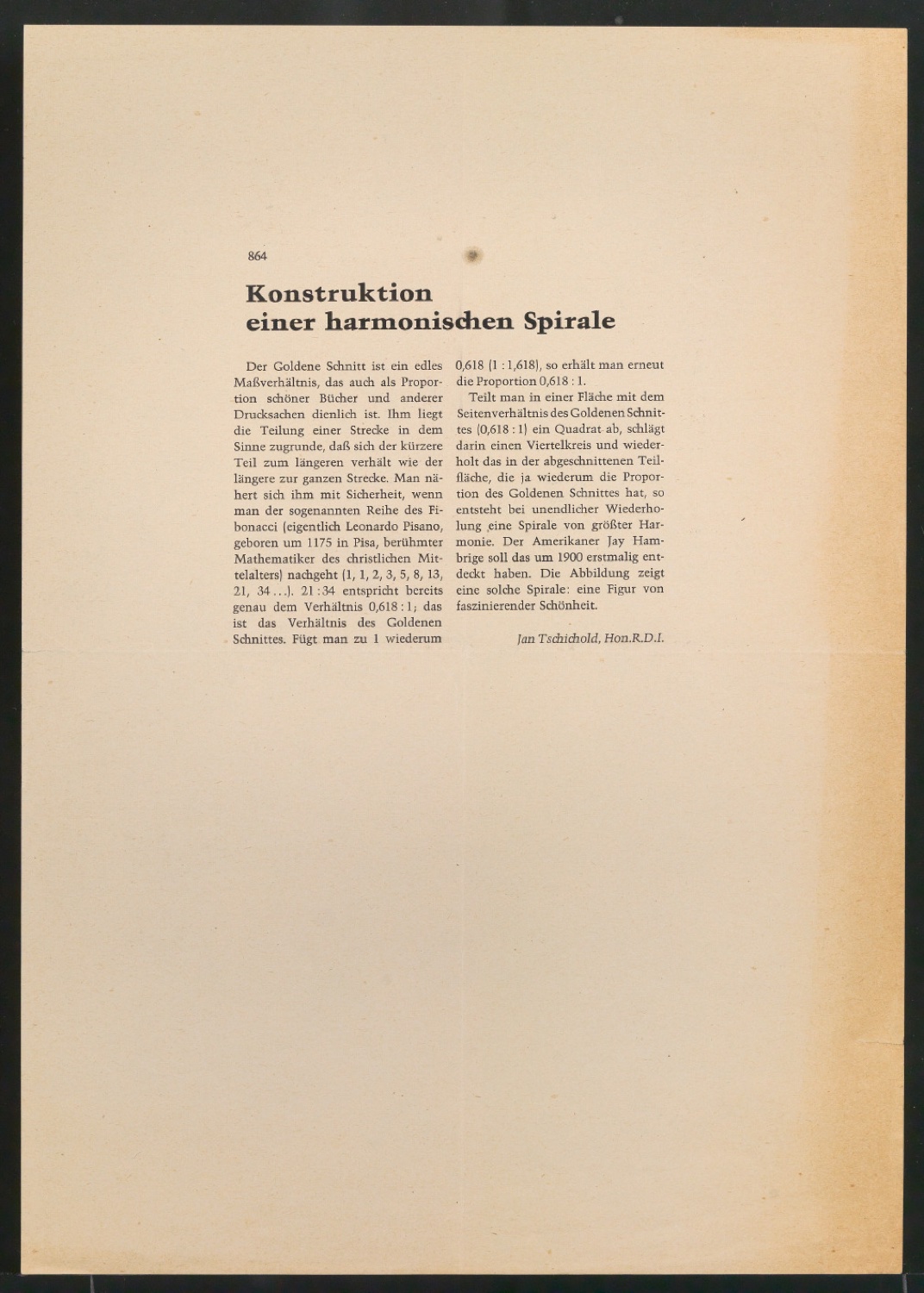 Konstruktion einer harmonischen Spirale — Blatt 1