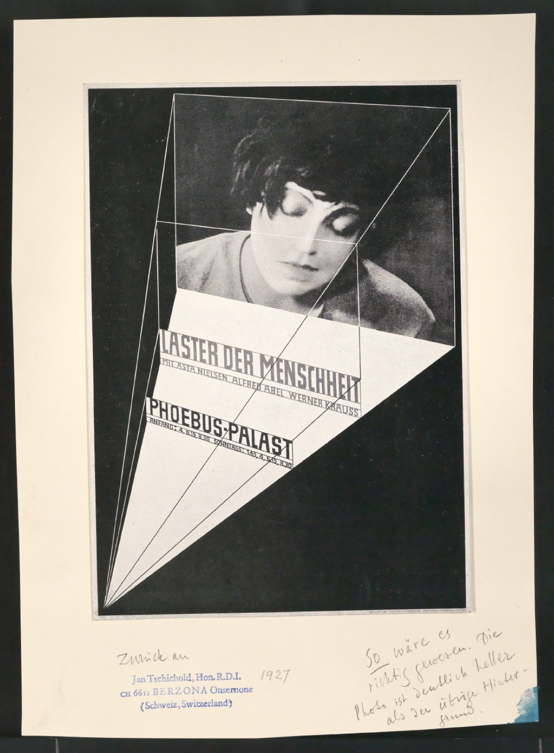 Korrekturfahnen und Probedruck für Illustration von Plakat Laster der Menschheit für Phoebus Palast — Blatt 3