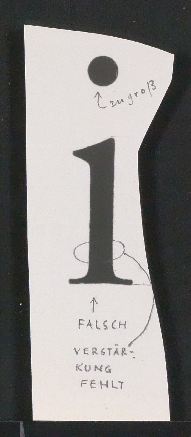 Entbehrliche Photokopien einzelner Buchstaben (gewöhnliche) ab 14 P — Blatt 85