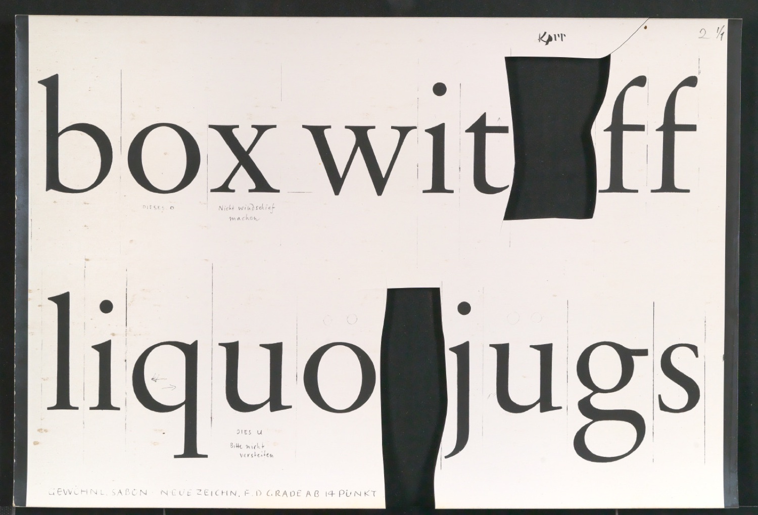 Entbehrliche Photokopien einzelner Buchstaben (gewöhnliche) ab 14 P — Blatt 133
