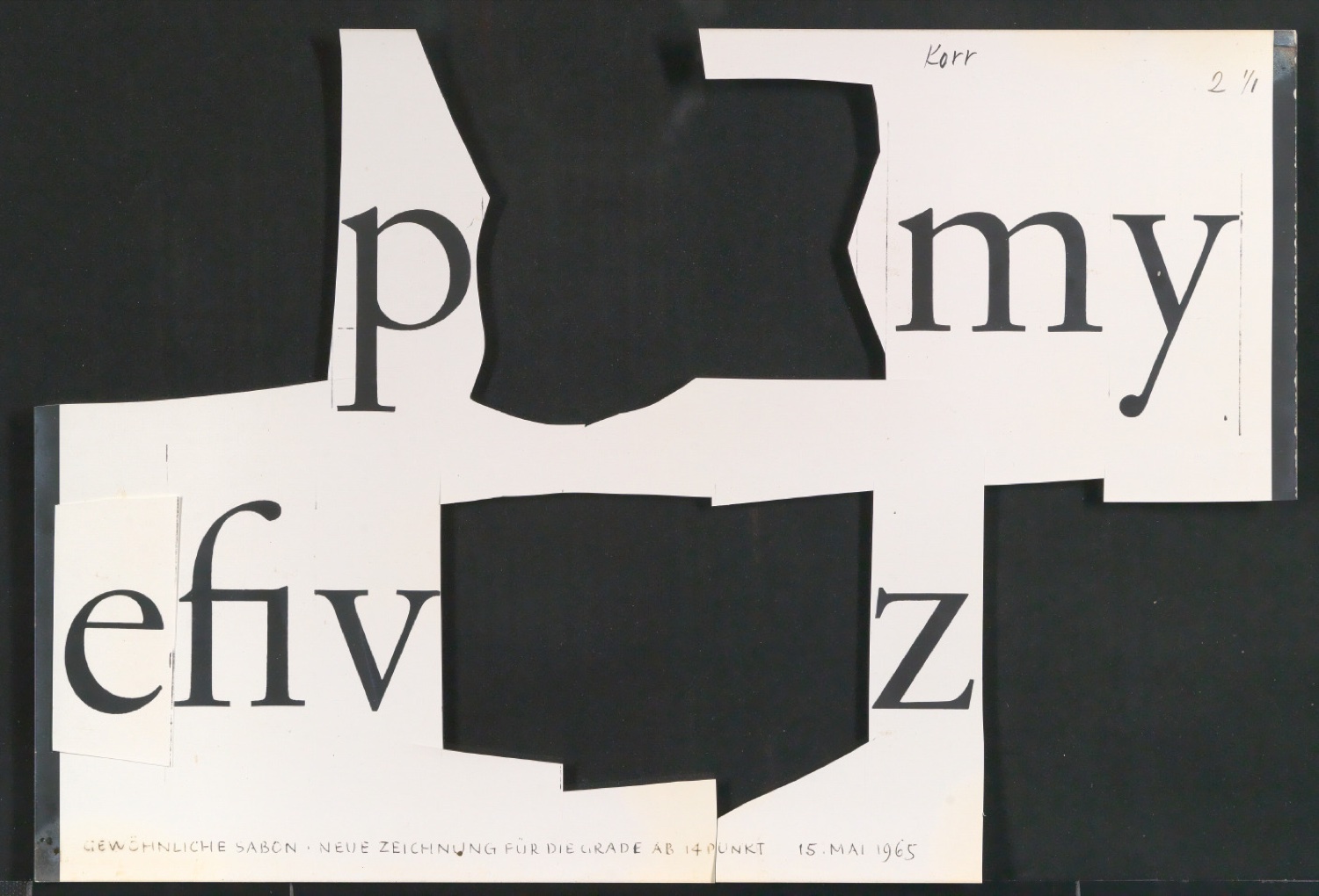 Entbehrliche Photokopien einzelner Buchstaben (gewöhnliche) ab 14 P — Blatt 183
