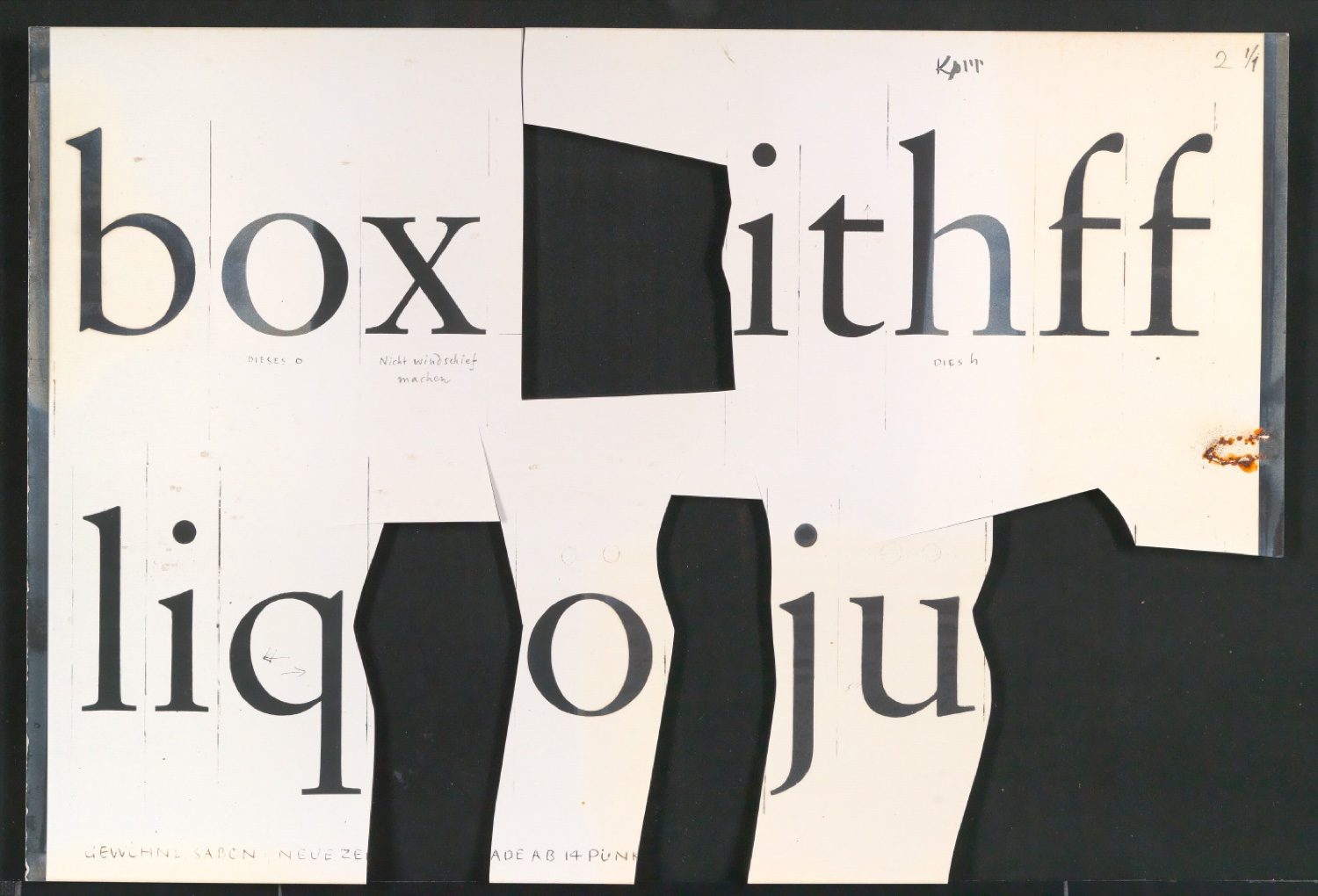 Entbehrliche Photokopien einzelner Buchstaben (gewöhnliche) ab 14 P — Blatt 185