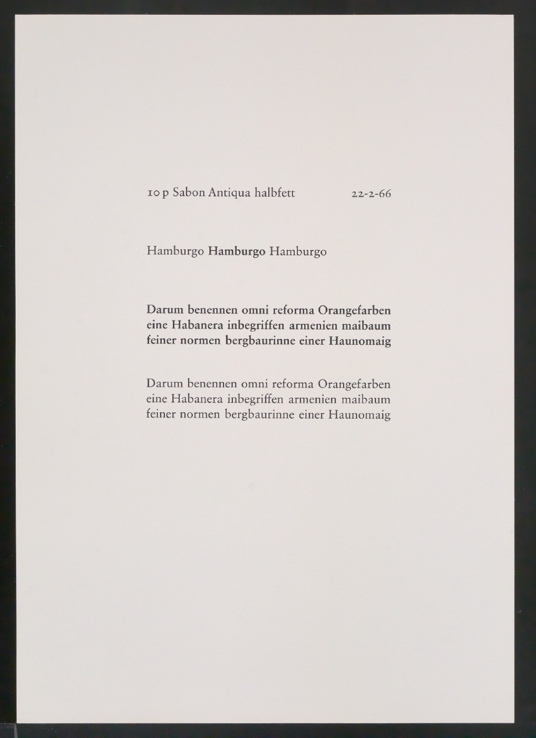 Probedrucke der Sabon in verschiedenen Schriftschnitten und Schriftgraden — Blatt 23