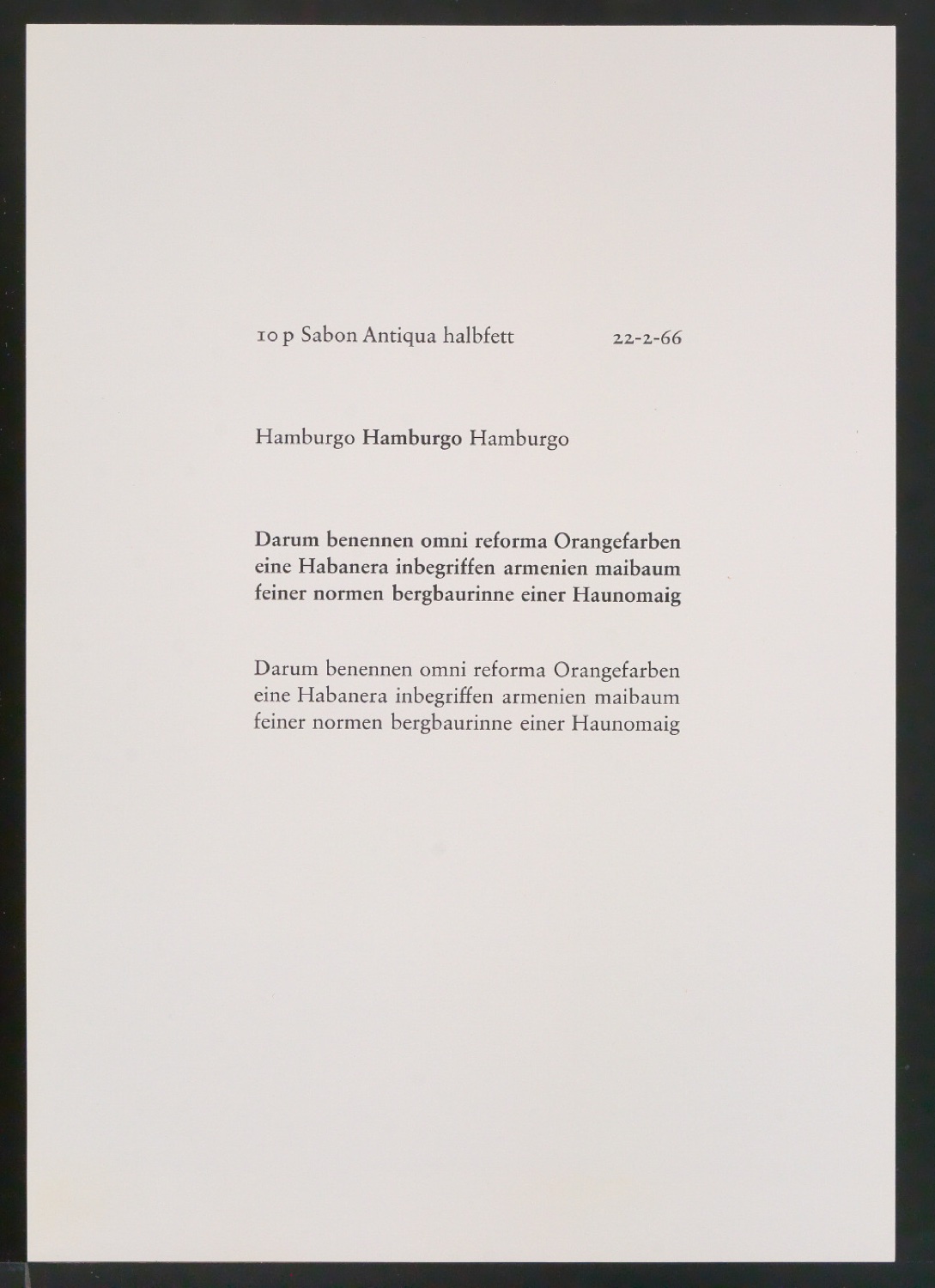 Probedrucke der Sabon in verschiedenen Schriftschnitten und Schriftgraden — Blatt 25