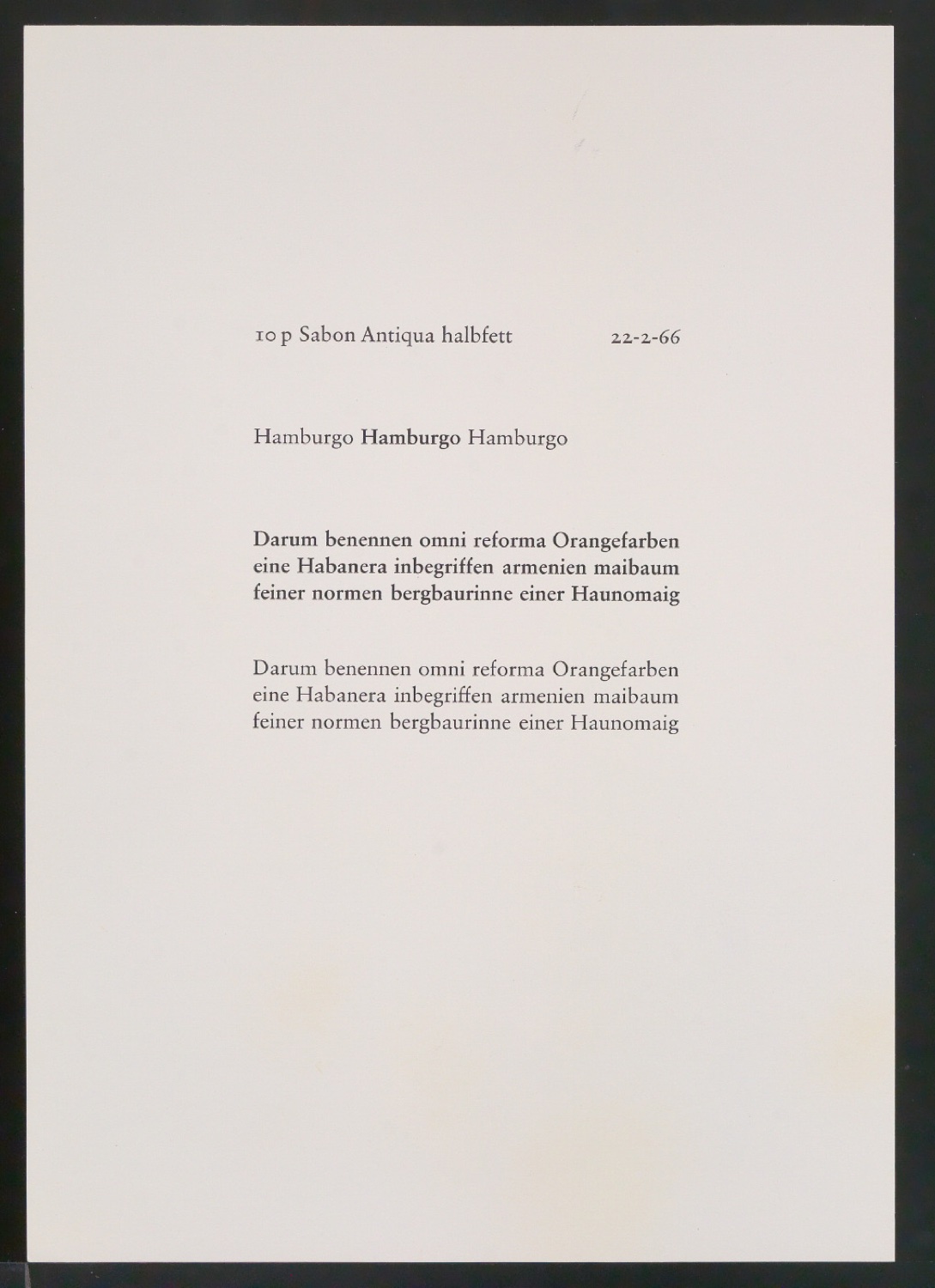 Probedrucke der Sabon in verschiedenen Schriftschnitten und Schriftgraden — Blatt 27