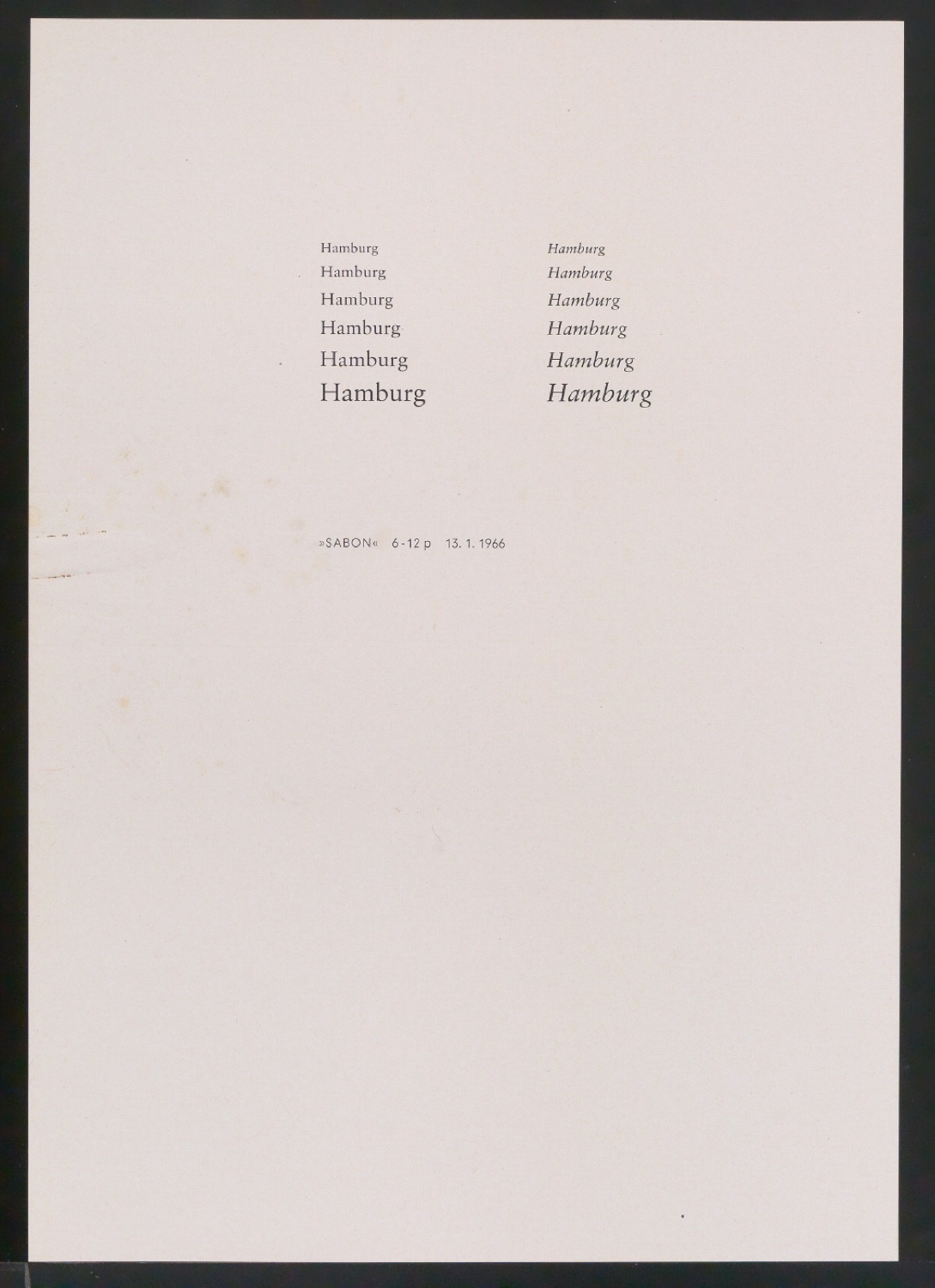 Probedrucke der Sabon in verschiedenen Schriftschnitten und Schriftgraden — Blatt 31