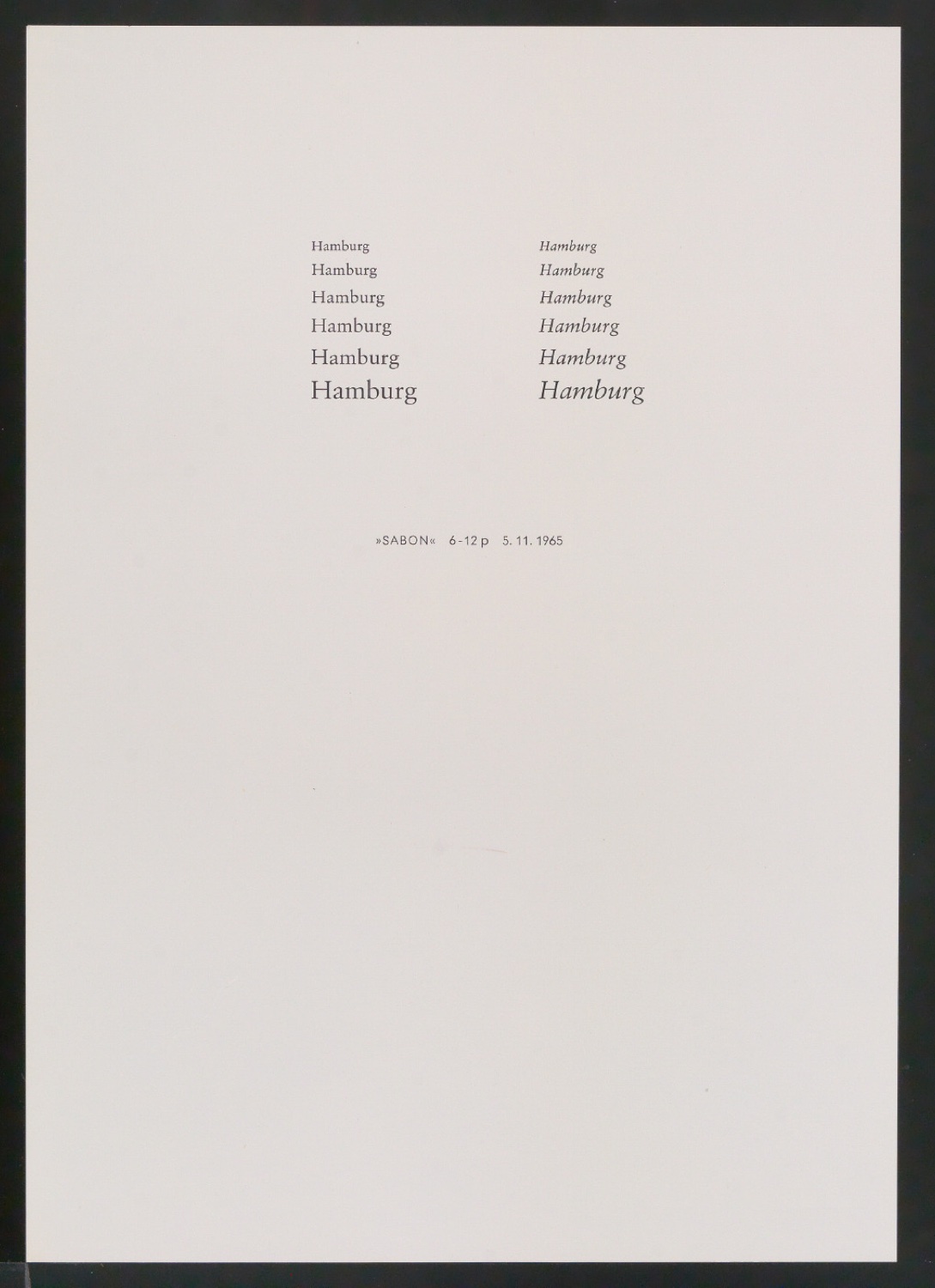 Probedrucke der Sabon in verschiedenen Schriftschnitten und Schriftgraden — Blatt 33