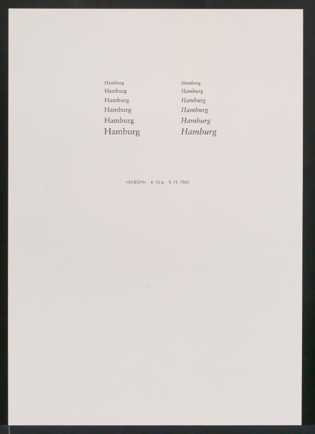 Probedrucke der Sabon in verschiedenen Schriftschnitten und Schriftgraden — Blatt 35