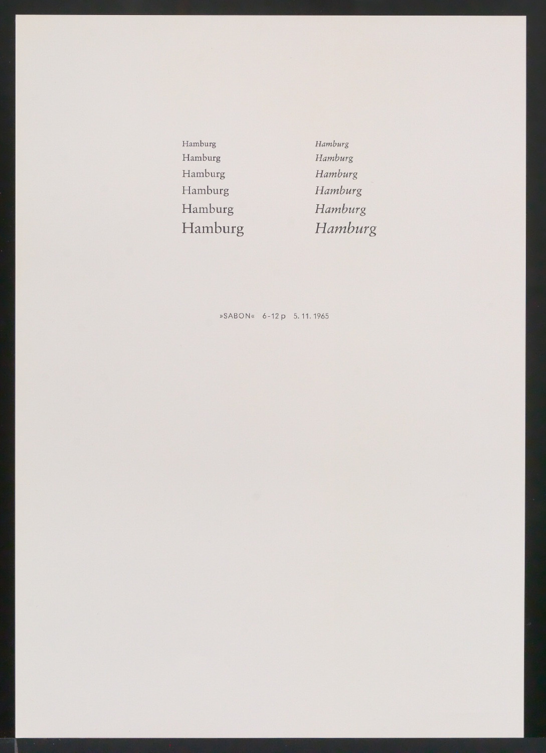 Probedrucke der Sabon in verschiedenen Schriftschnitten und Schriftgraden — Blatt 37