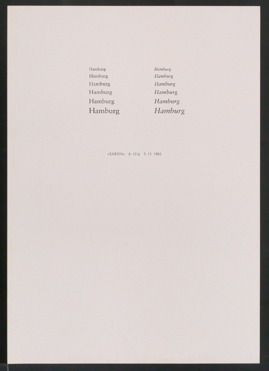 Probedrucke der Sabon in verschiedenen Schriftschnitten und Schriftgraden — Blatt 39