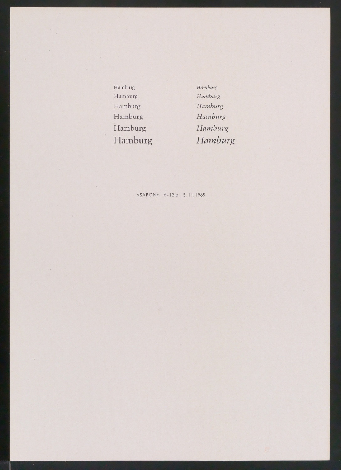 Probedrucke der Sabon in verschiedenen Schriftschnitten und Schriftgraden — Blatt 41