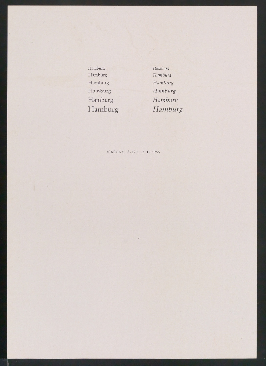 Probedrucke der Sabon in verschiedenen Schriftschnitten und Schriftgraden — Blatt 43