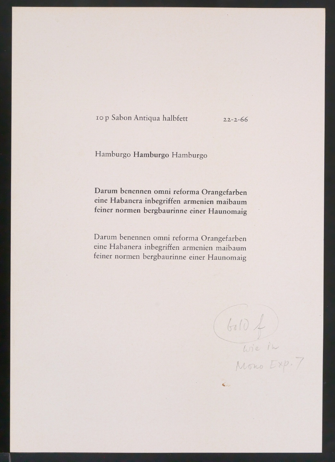 Probedrucke der Sabon in verschiedenen Schriftschnitten und Schriftgraden — Blatt 45
