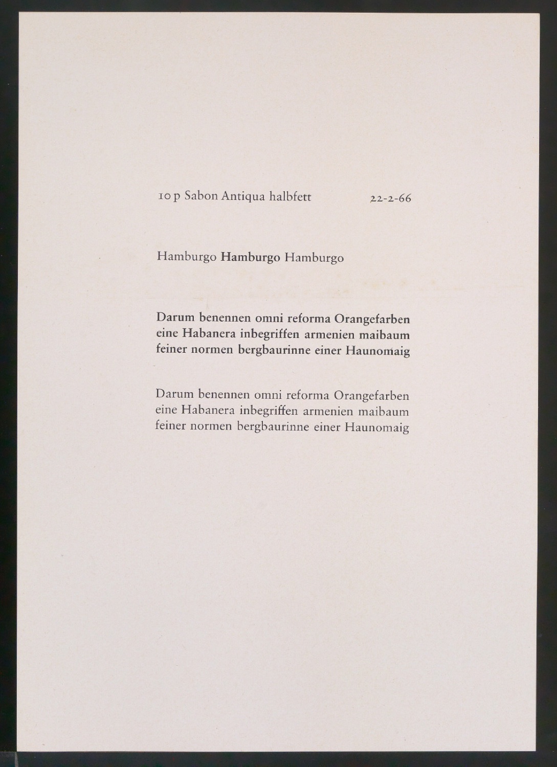 Probedrucke der Sabon in verschiedenen Schriftschnitten und Schriftgraden — Blatt 47