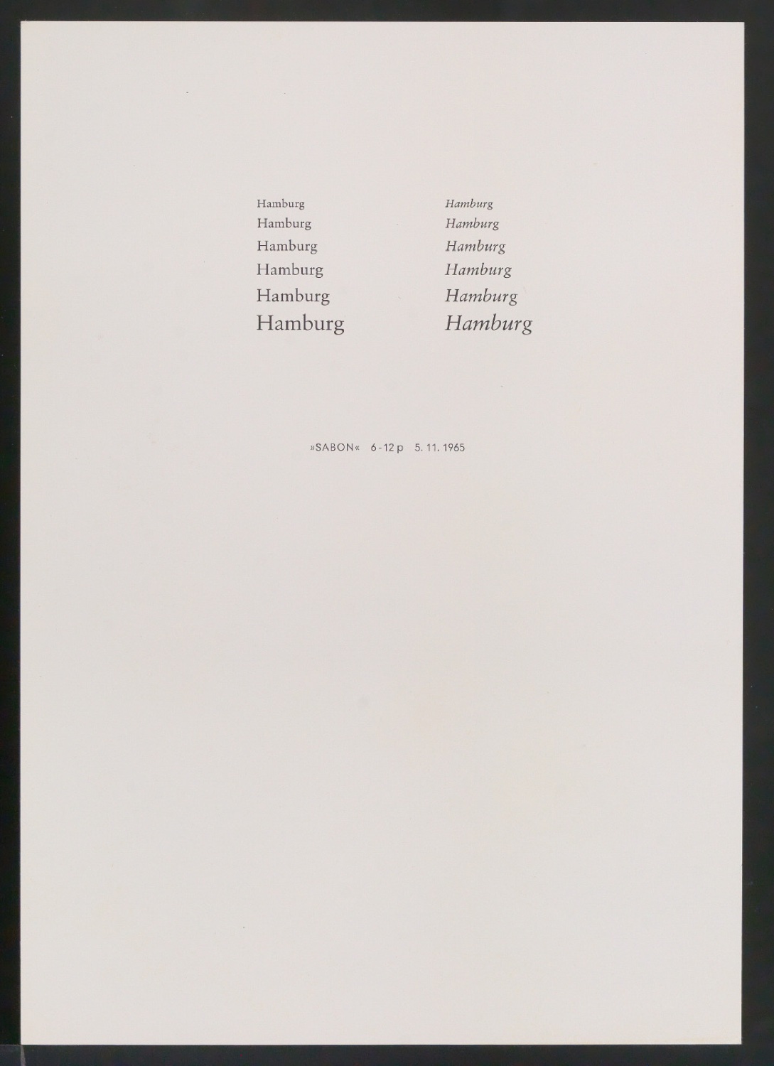 Probedrucke der Sabon in verschiedenen Schriftschnitten und Schriftgraden — Blatt 49