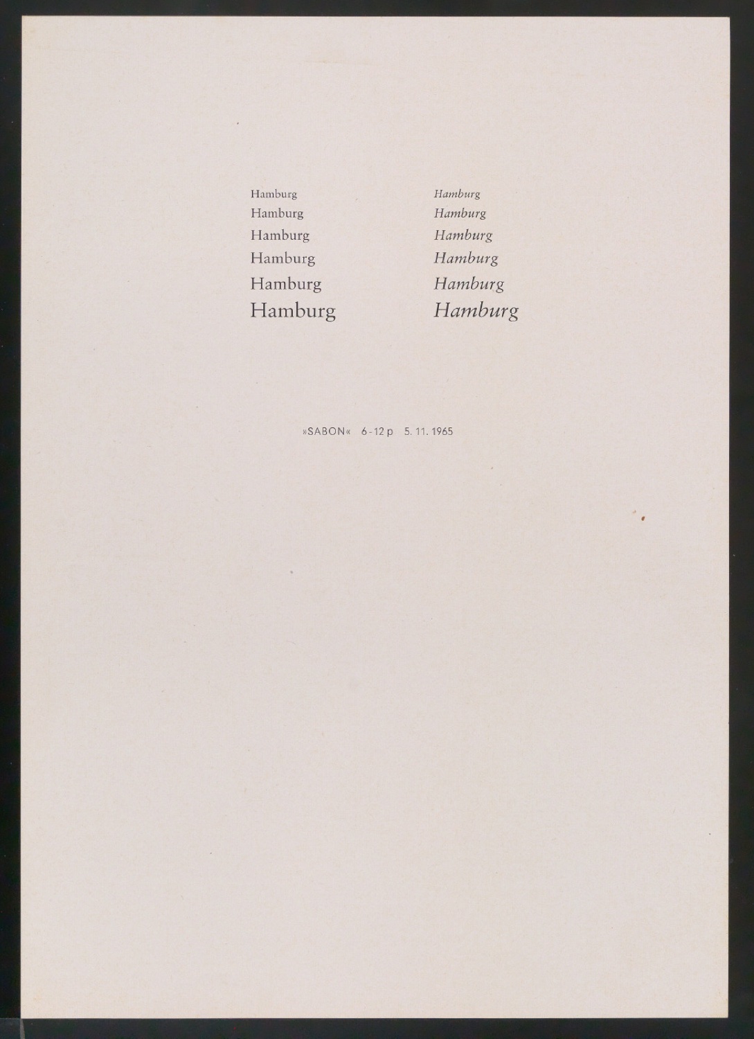 Probedrucke der Sabon in verschiedenen Schriftschnitten und Schriftgraden — Blatt 51