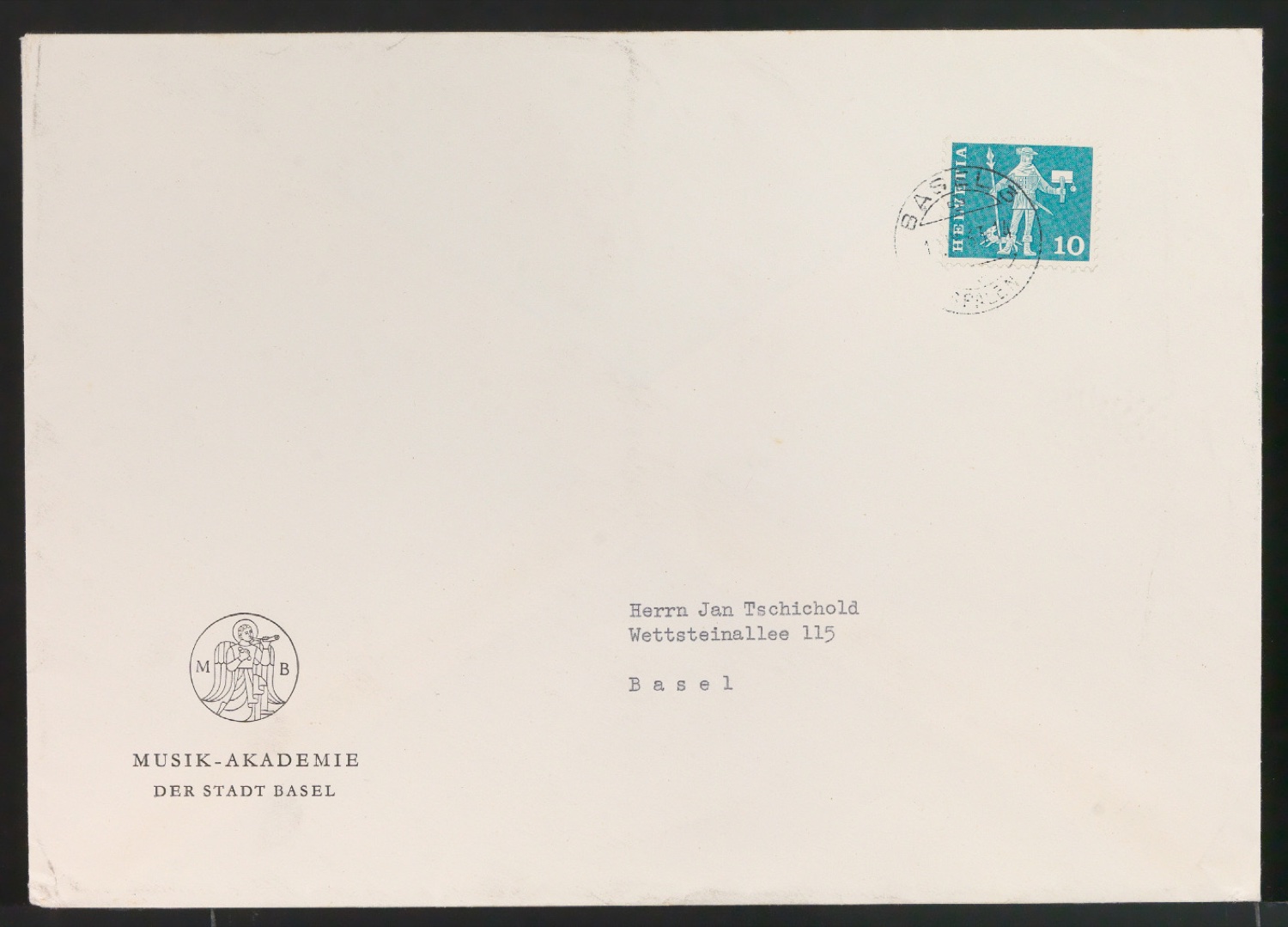 Briefumschlag Musik-Akademie — Blatt 1