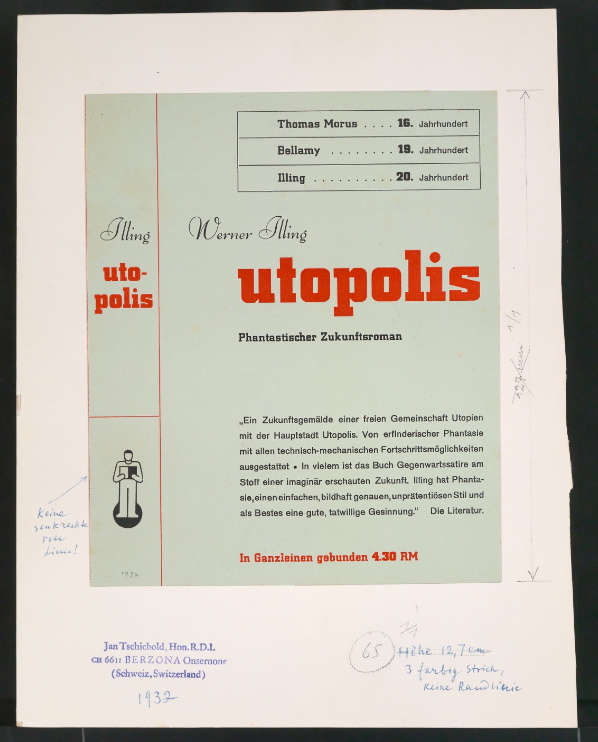 Entwurf für die Illustration von Schutzumschlag Utopolis — Blatt 1