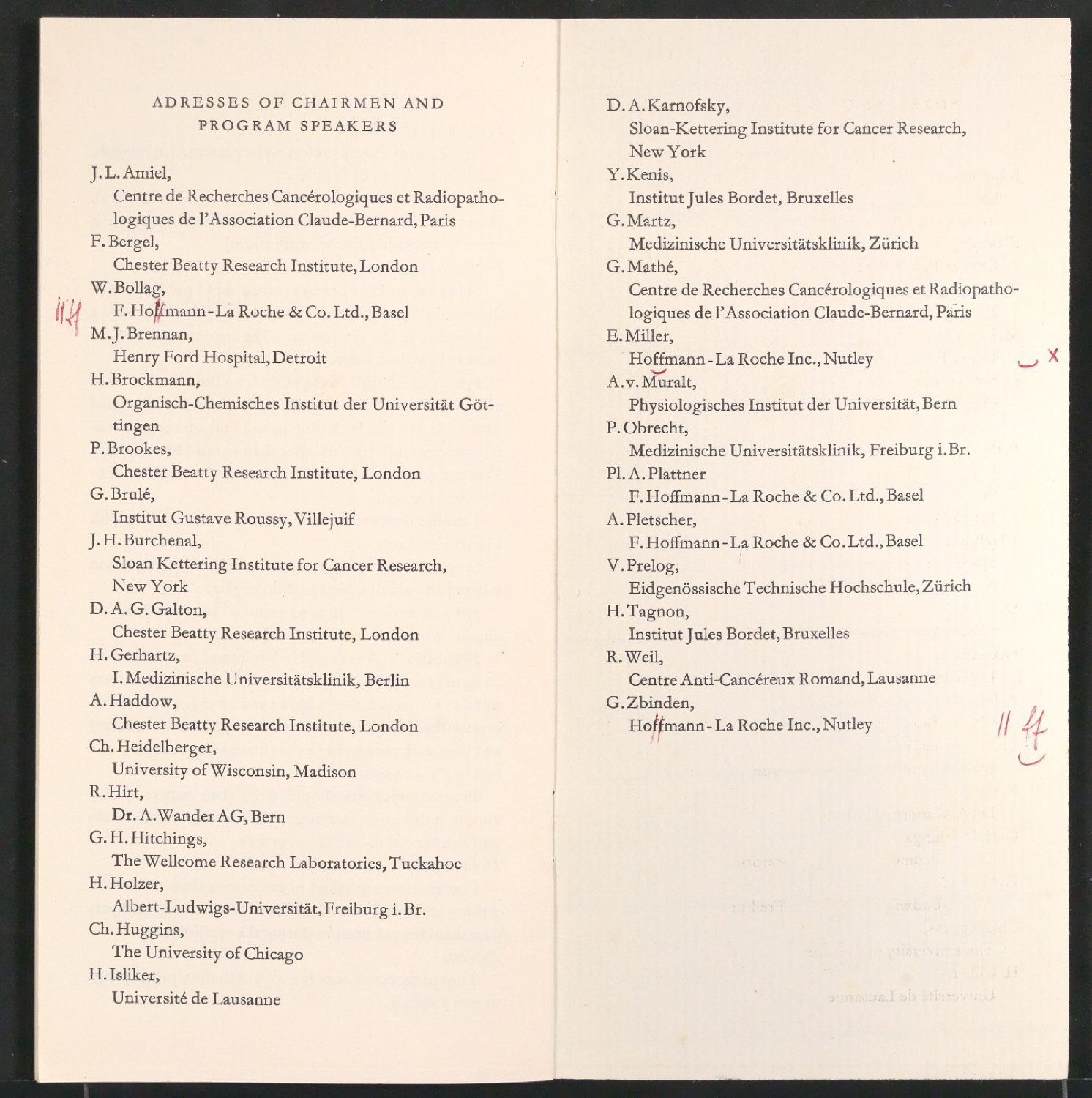 Korrekturfahnen für Program of the Symposium on the Chemotherapy of Cancer — Blatt 16