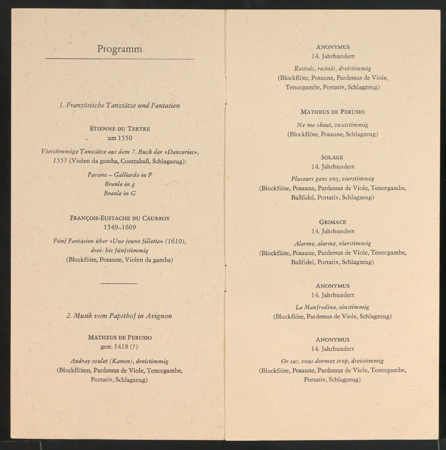 Programmheft 1964 - Musik des Spätmittelalters und der Renaissance — Blatt 2