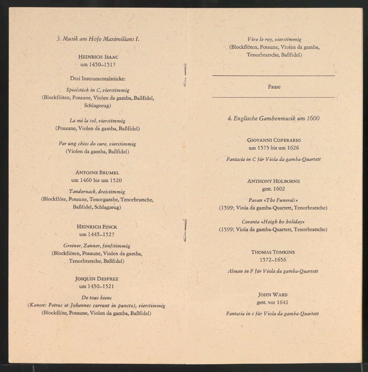 Programmheft 1964 - Musik des Spätmittelalters und der Renaissance — Blatt 3