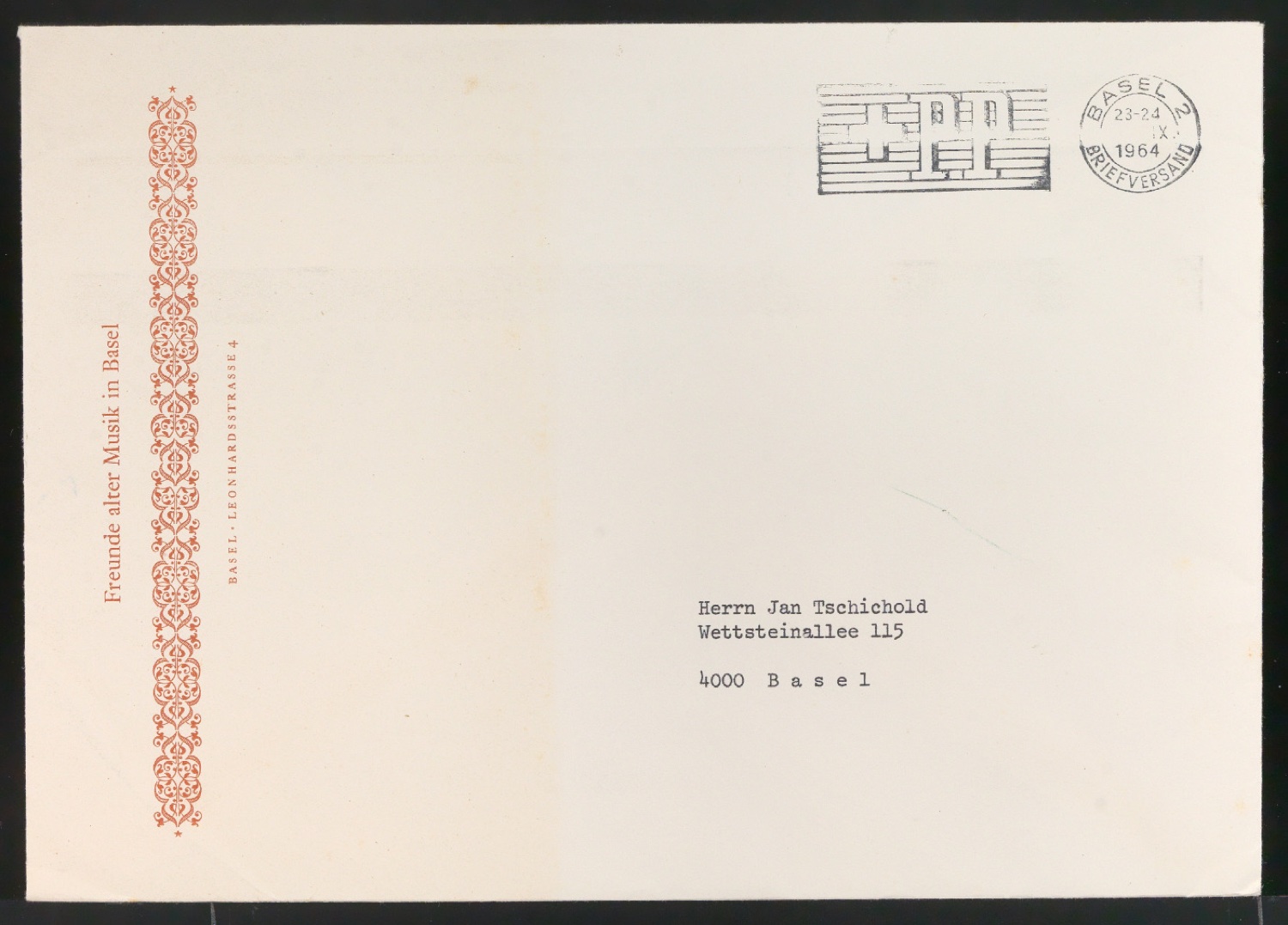 Briefumschläge Freunde alter Musik Basel — Blatt 3
