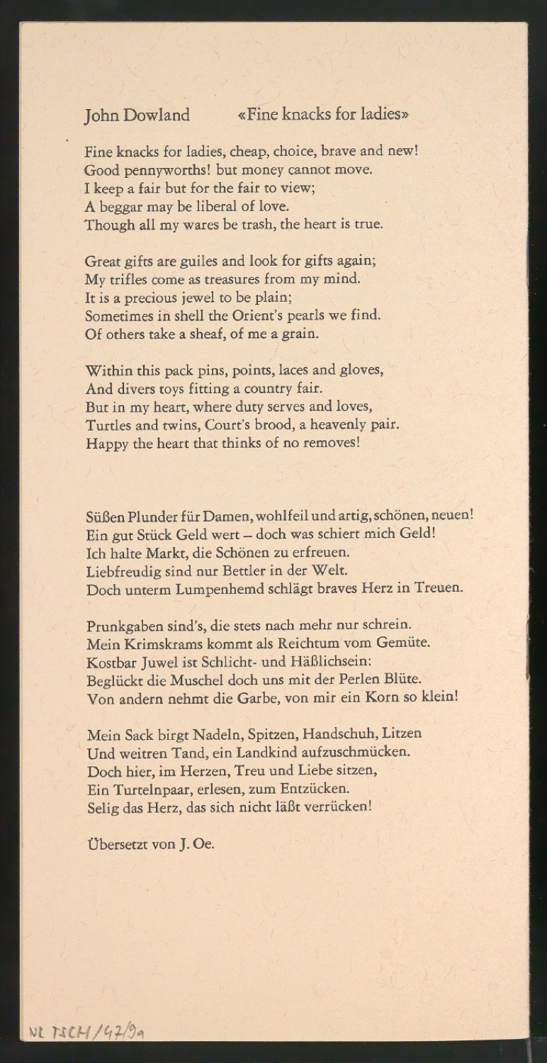Programmheft 1964 - Musik um Shakespeare — Blatt 9