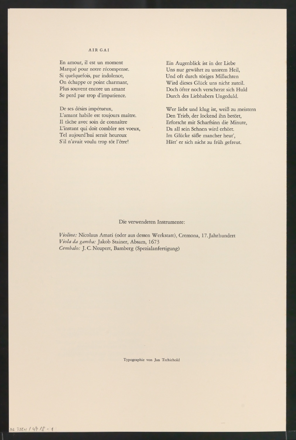 Programmheft Viertes Konzert 1964 Jean-Philippe Rameau und Jean-Marie Leclair — Blatt 3