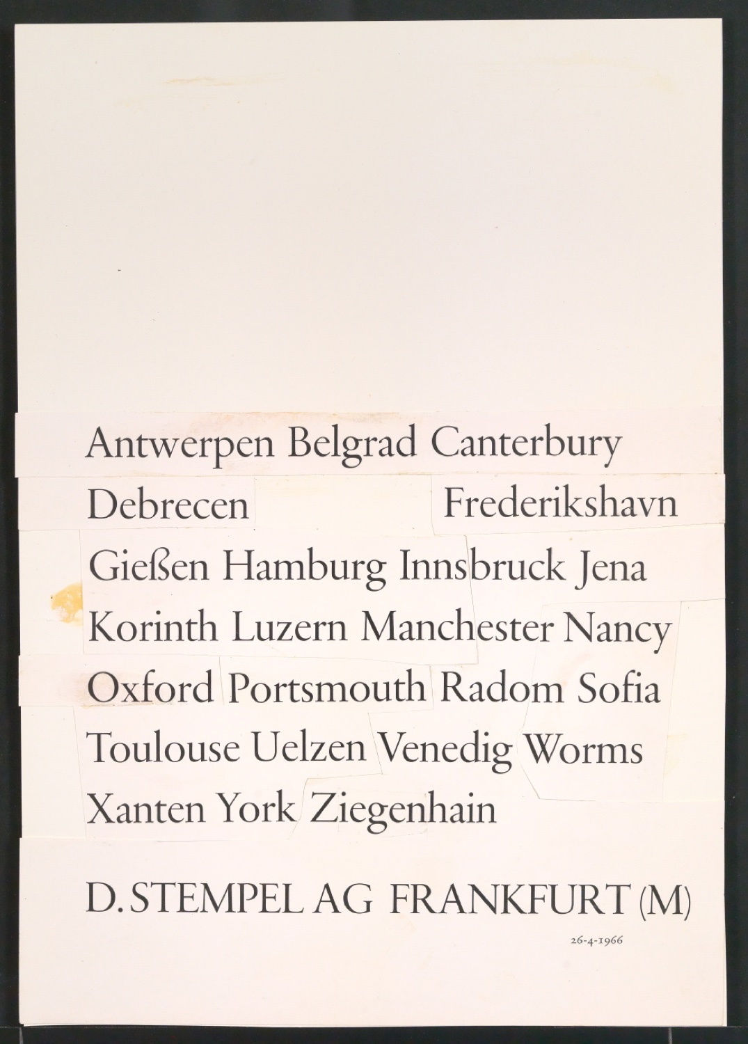 Probedrucke der Sabon in verschiedenen Schriftschnitten und Schriftgraden — Blatt 3