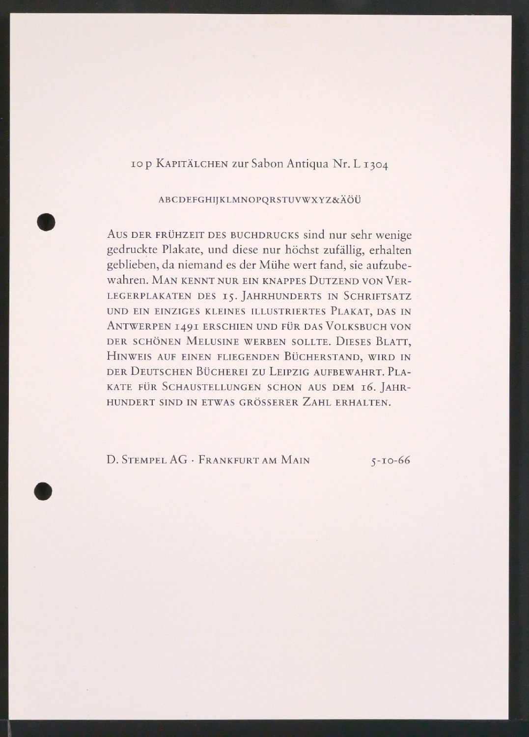 Probedrucke der Sabon in verschiedenen Schriftschnitten und Schriftgraden — Blatt 29