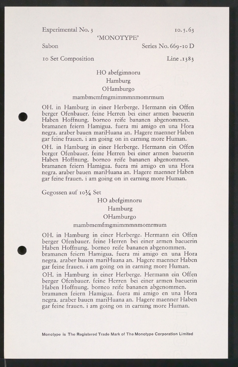 Probedrucke der Sabon in verschiedenen Schriftschnitten und Schriftgraden — Blatt 79
