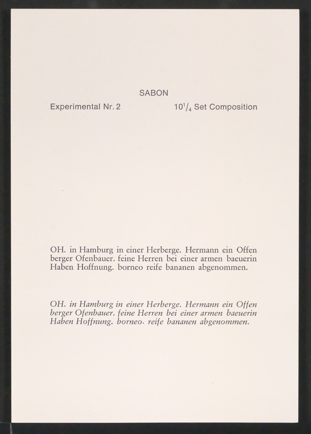 Probedrucke der Sabon in verschiedenen Schriftschnitten und Schriftgraden — Blatt 153