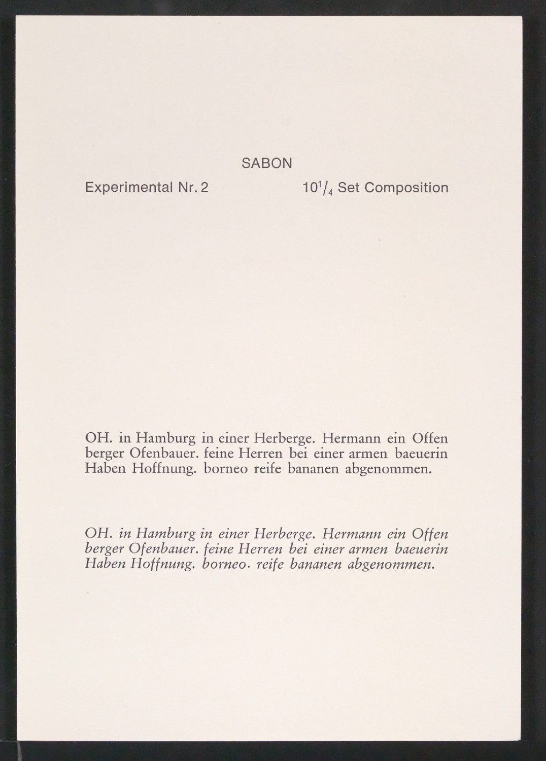 Probedrucke der Sabon in verschiedenen Schriftschnitten und Schriftgraden — Blatt 157