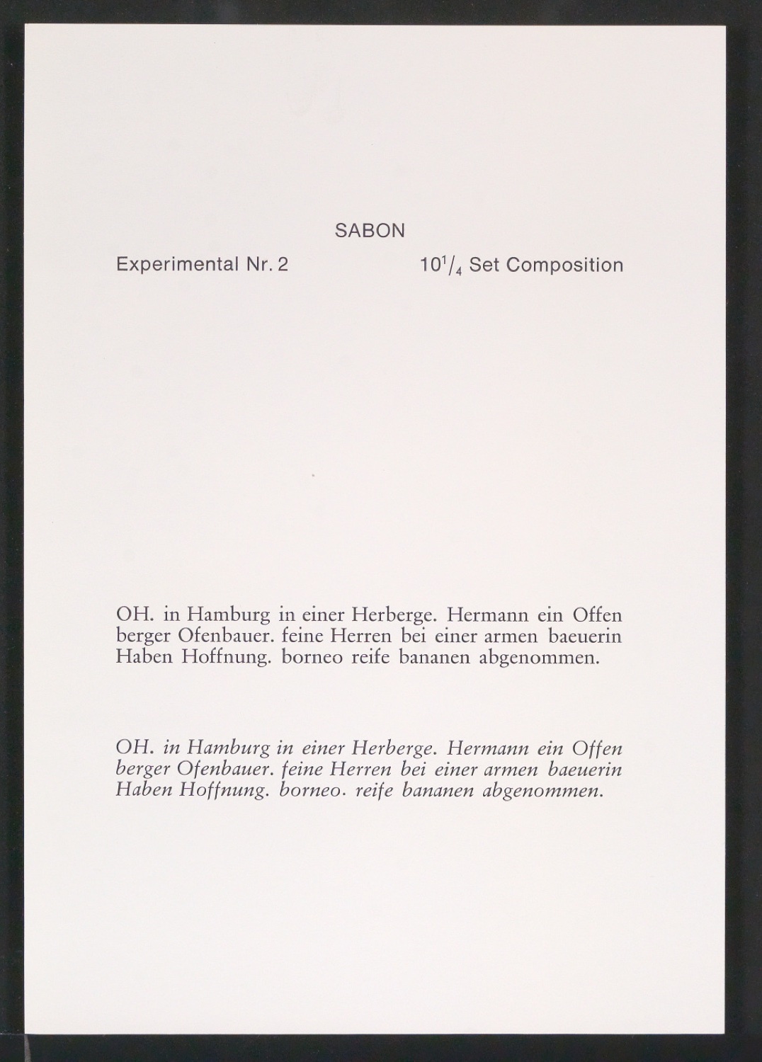 Probedrucke der Sabon in verschiedenen Schriftschnitten und Schriftgraden — Blatt 163