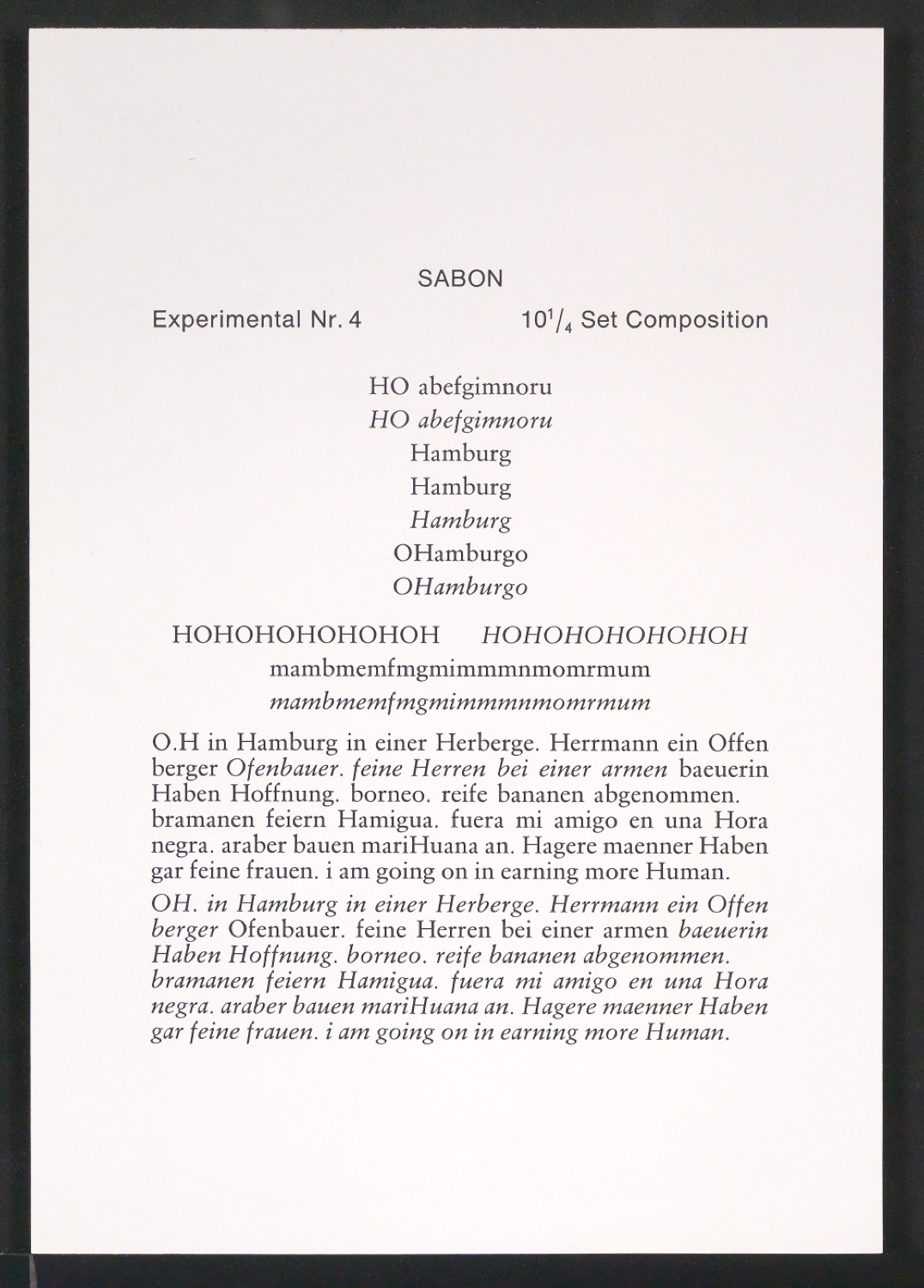 Probedrucke der Sabon in verschiedenen Schriftschnitten und Schriftgraden — Blatt 173