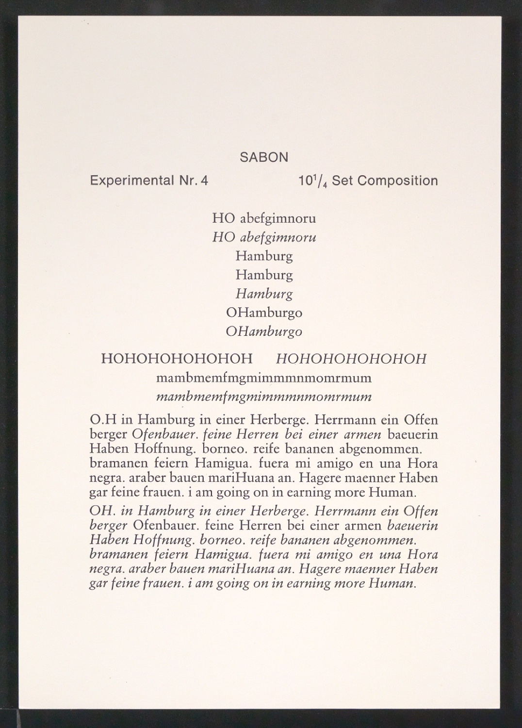 Probedrucke der Sabon in verschiedenen Schriftschnitten und Schriftgraden — Blatt 175