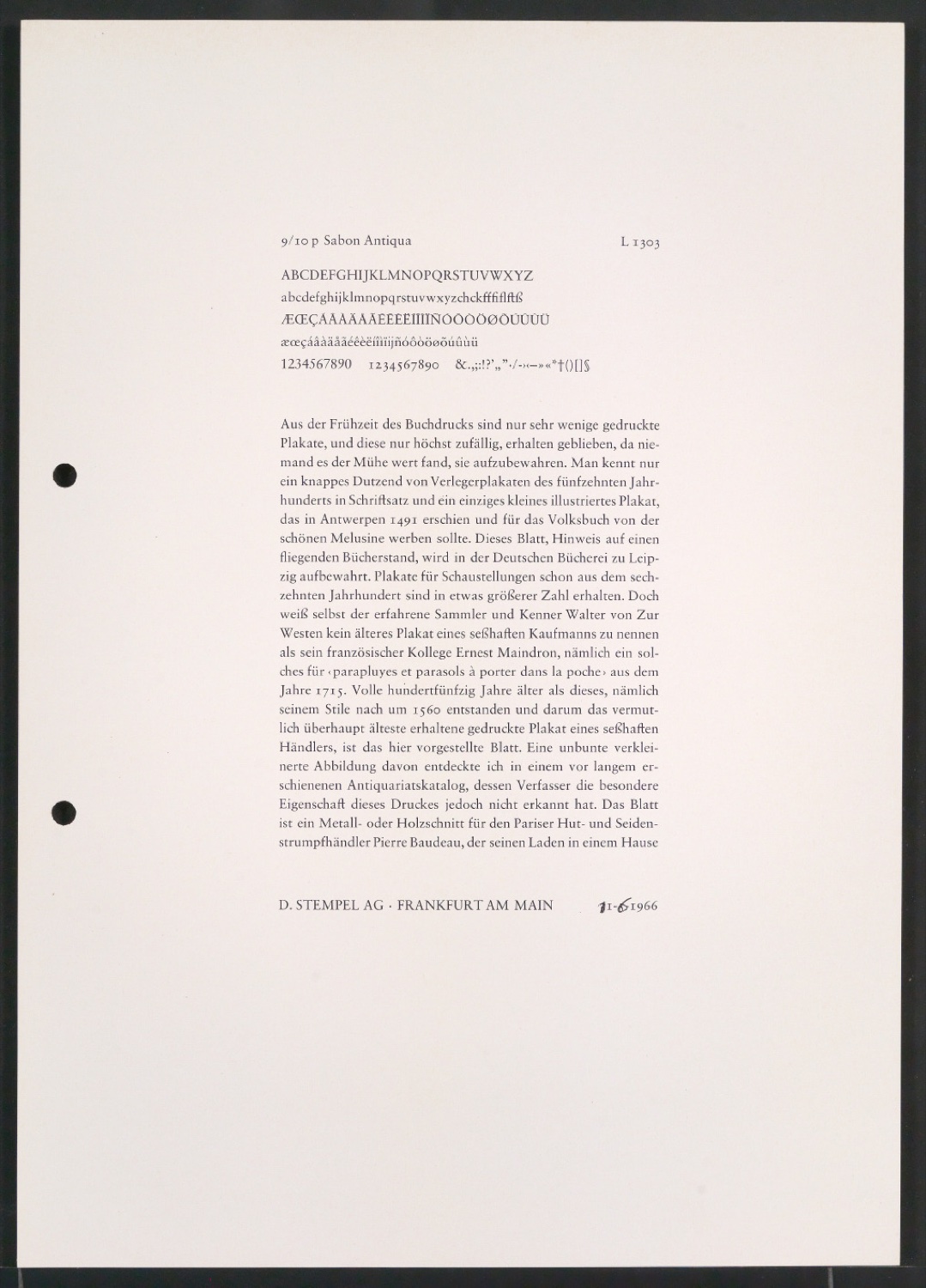 Probedrucke der Sabon in verschiedenen Schriftschnitten und Schriftgraden — Blatt 295
