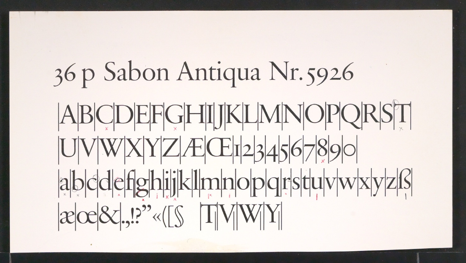 Probedrucke der Sabon in verschiedenen Schriftschnitten und Schriftgraden — Blatt 301