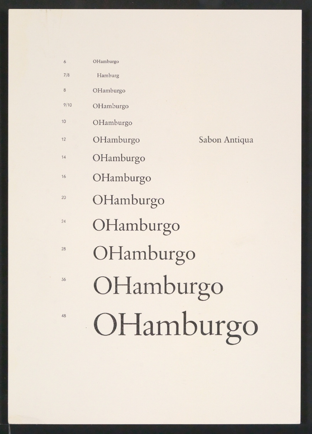 Probedrucke der Sabon in verschiedenen Schriftschnitten und Schriftgraden — Blatt 309