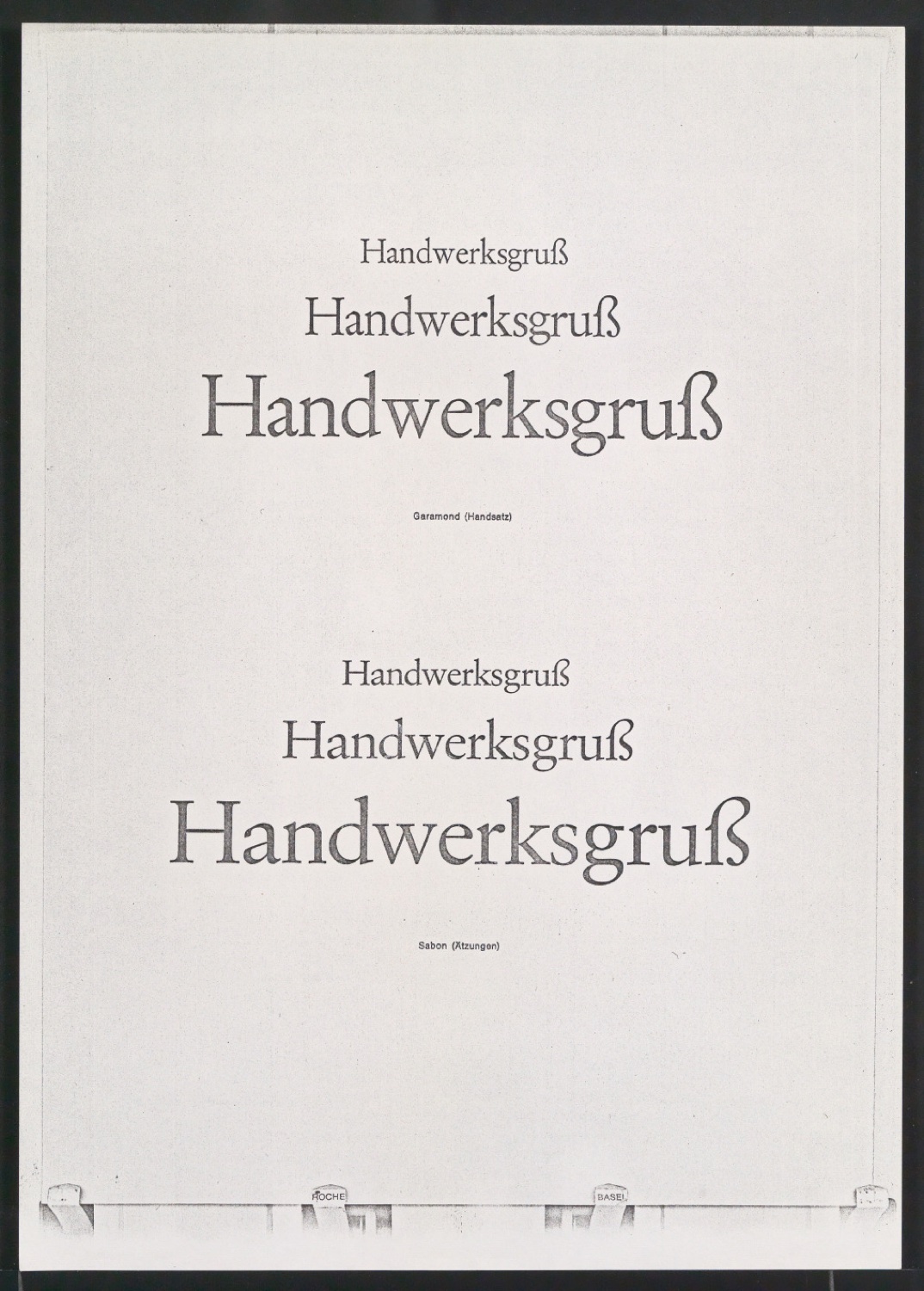 Probedrucke der Sabon in verschiedenen Schriftschnitten und Schriftgraden — Blatt 399