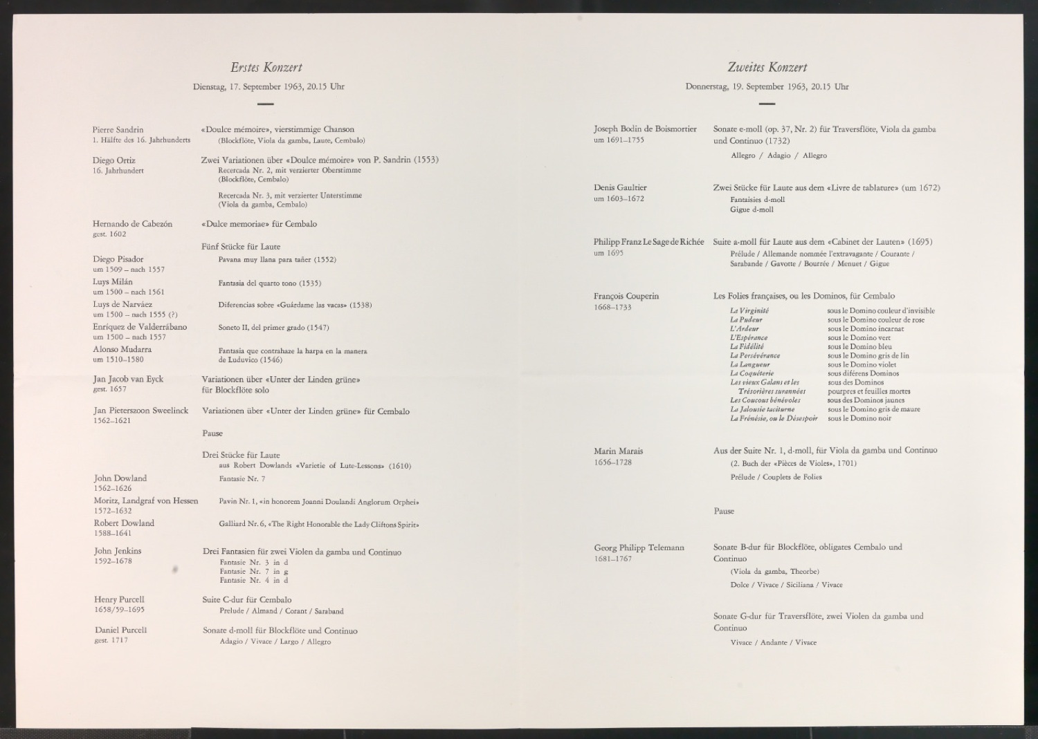 Programmheft Drei Konzerte - Studienwoche für fortgeschrittene Instrumentalisten — Blatt 2