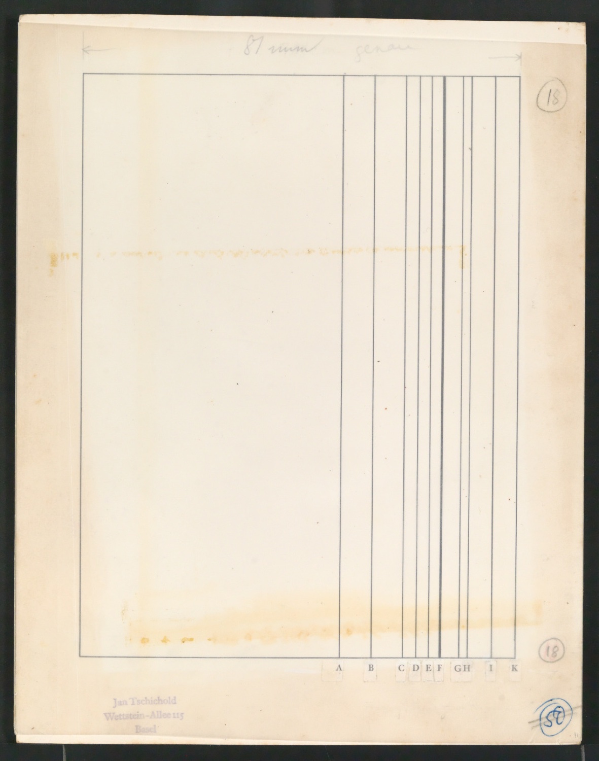 Entwürfe von Illustrationen für Willkürfreie Maßverhältnisse der Buchseite und des Satzspiegels — Blatt 1