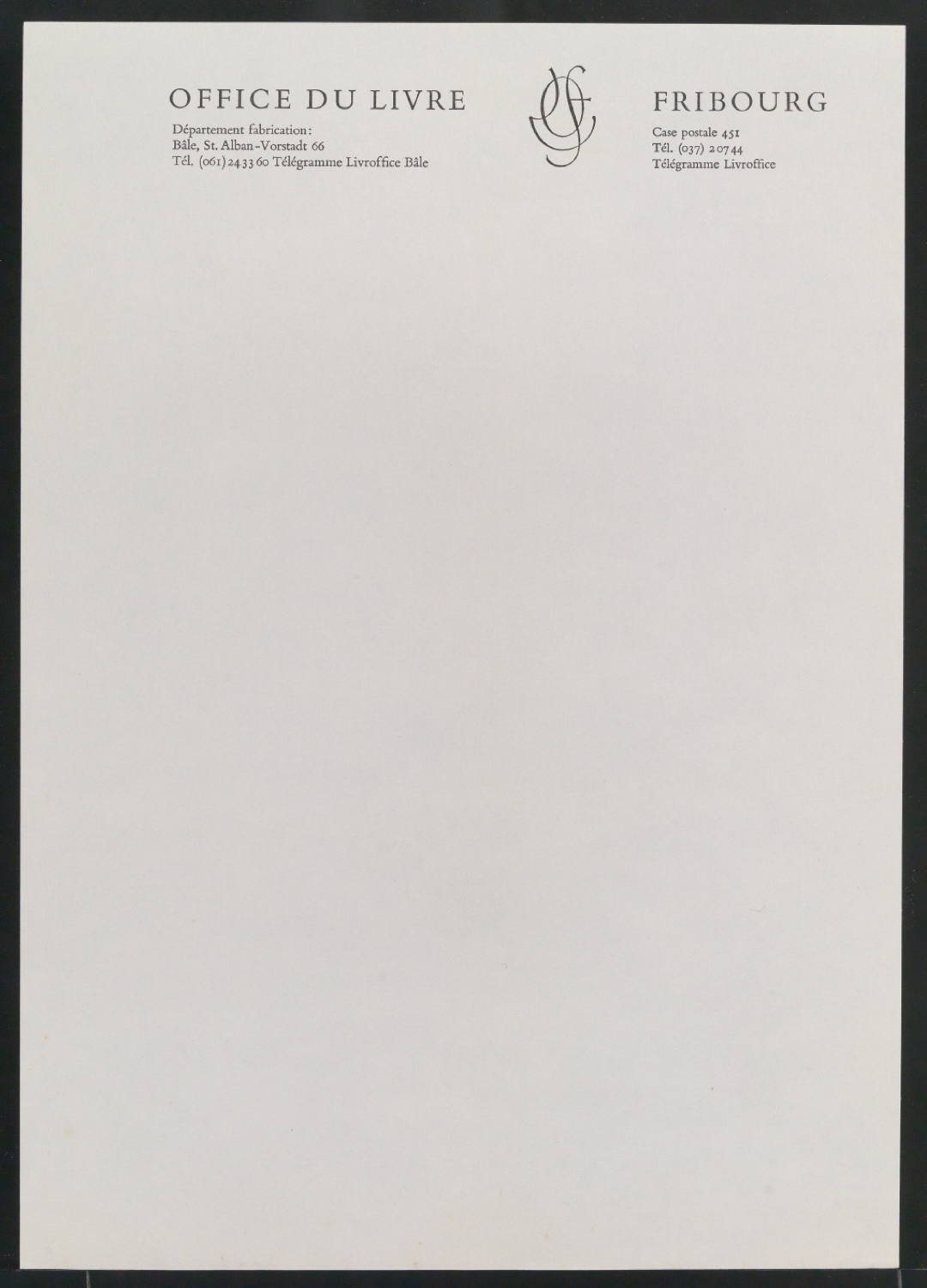 Briefbogen und Kurzbriefbogen für Office du Livre — Blatt 3