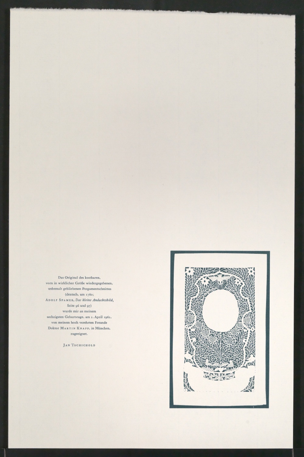 Pobedruck von Neujahrswunsch mit Pergamentschnitt — Blatt 1