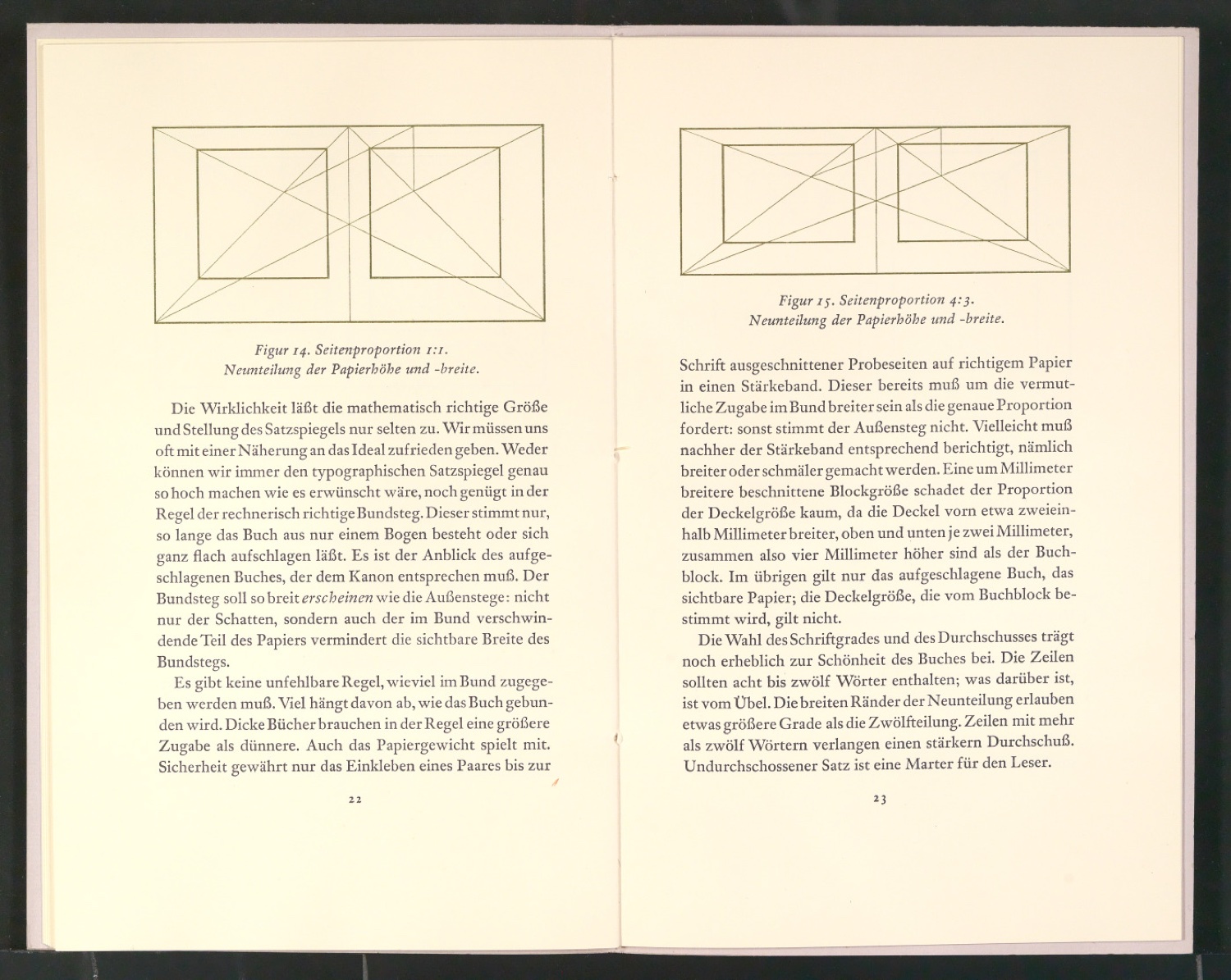 Willkürfreie Maßverhältnisse der Buchseite und des Satzspiegels — Blatt 14