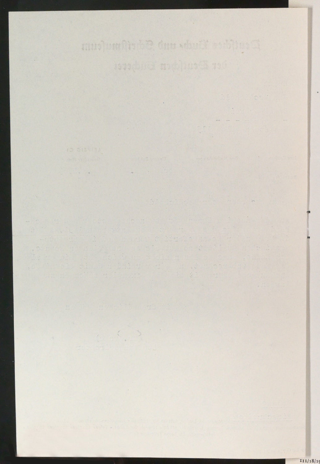 Briefe von Deutsches Buch- und Schriftmuseum an Jan Tschichold vom 13.2.1963 und 26.2.1963 — Blatt 4