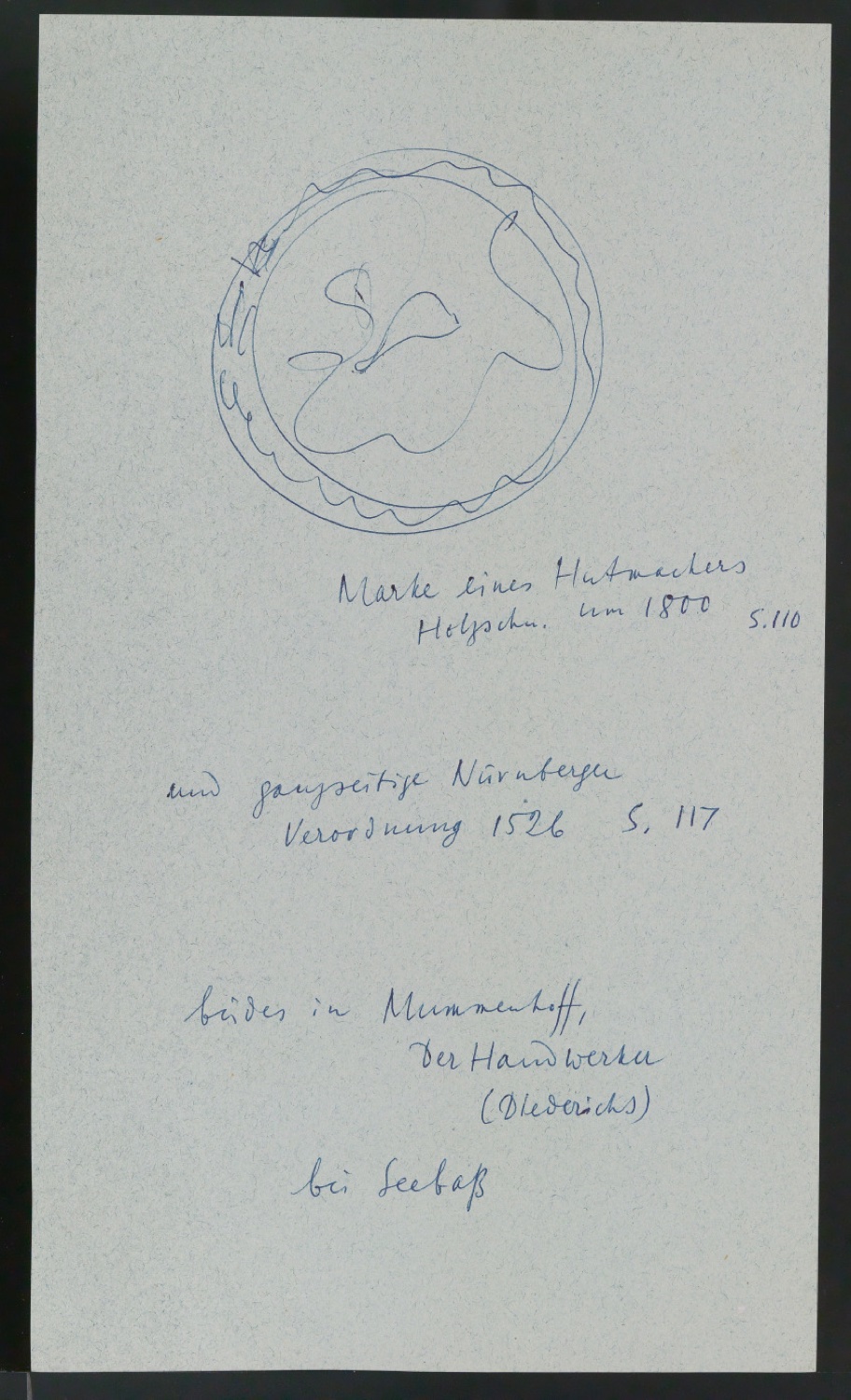 Notizen und Entwurfszeichnungen zu Illustrationen für Gelegenheitsdrucksachen aus fünf Jahrhunderten — Blatt 3