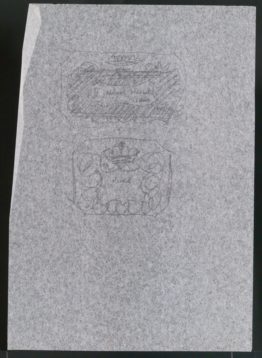 Notizen und Entwurfszeichnungen zu Illustrationen für Gelegenheitsdrucksachen aus fünf Jahrhunderten — Blatt 11