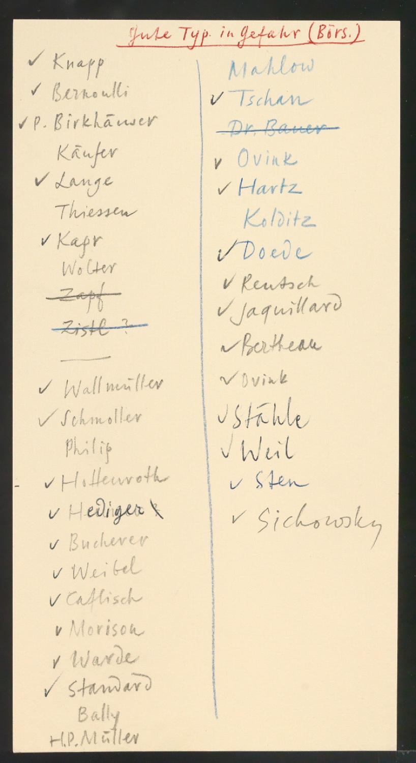 Versandlisten für Rezensionsexemplare — Blatt 1